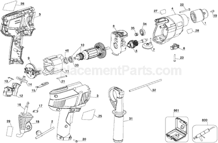 Page A Diagram and Parts List for DR650 Type 1 Black and Decker Electric Drill